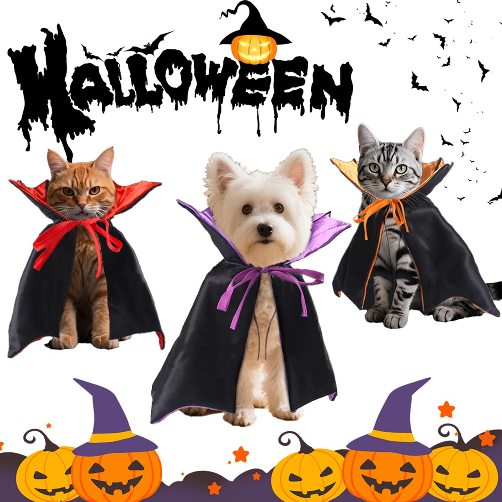 🦇Vampire Cloak Halloween Pet Cosplay🐾