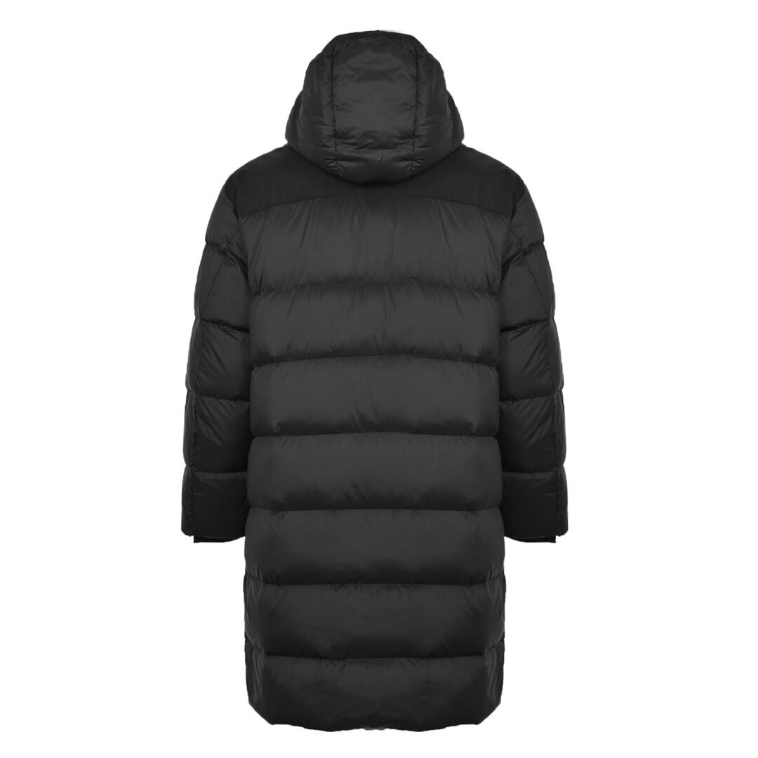 Moncler zippered long hooded down jacket