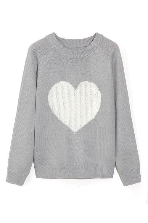 Heididress Color Block Love Heart Knit Sweaters