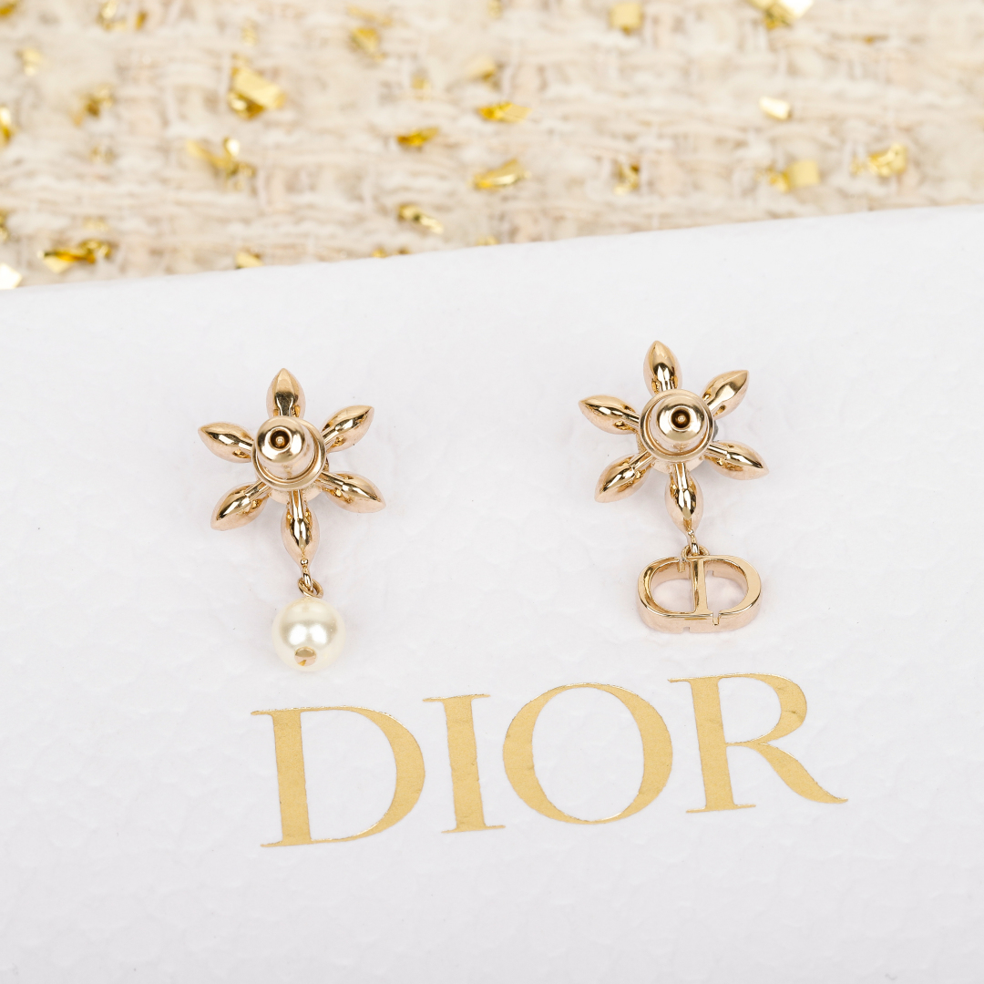 Dior Sunflower Pearl Earrings