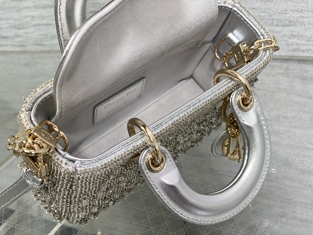 Dior Lady Limited Edition Beaded Horizontal Edition Princess Diana Bag