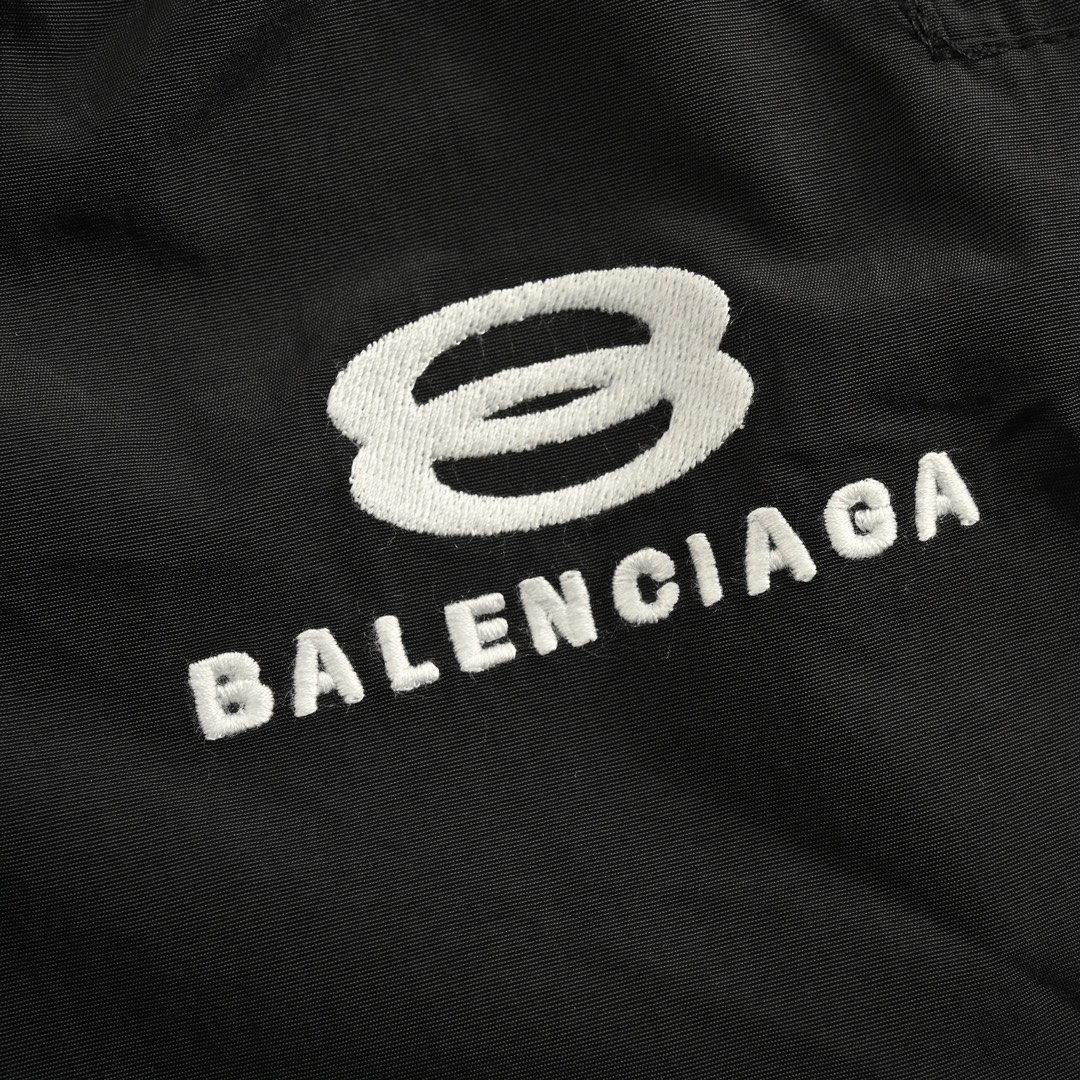 Balenciaga 24Fw double ring letter embroidered sports trousers