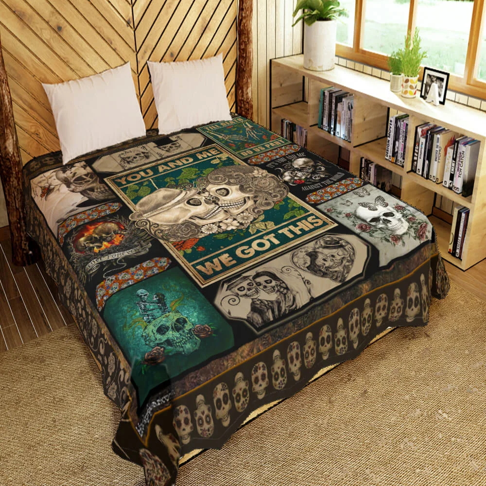 You & Me Skull Lover Quilt Blanket