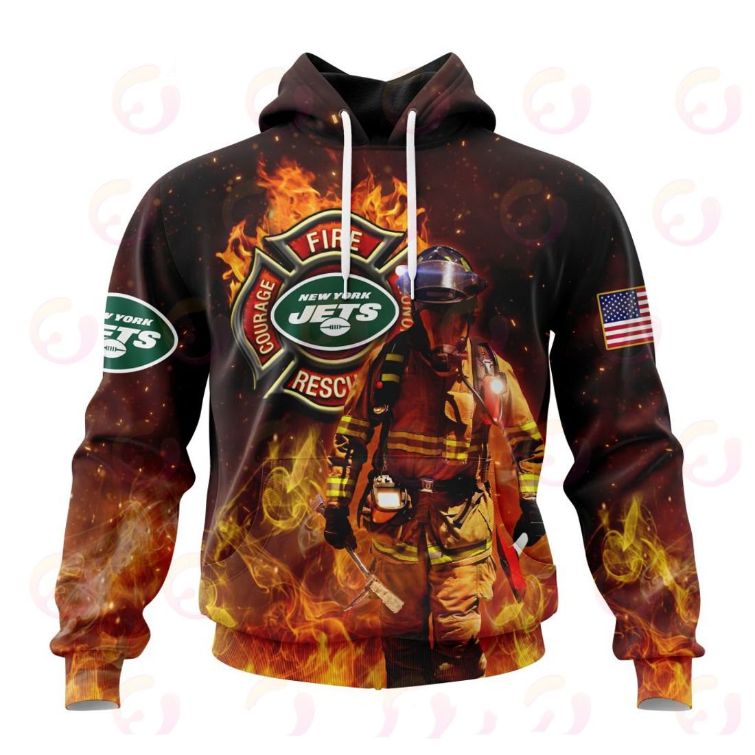 NEW YORK JETS HONOR FIREFIGHTERS – FIRST RESPONDERS 3D HOODIE