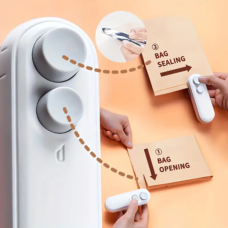 Mini 2-in-1 Rechargeable Magnetic Snack Sealer Household Mini Sealing Machine