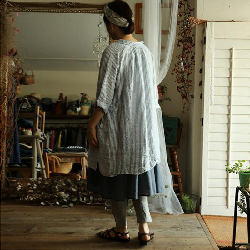 Retro Artistic Look Stripes Comfy Midi Dress
