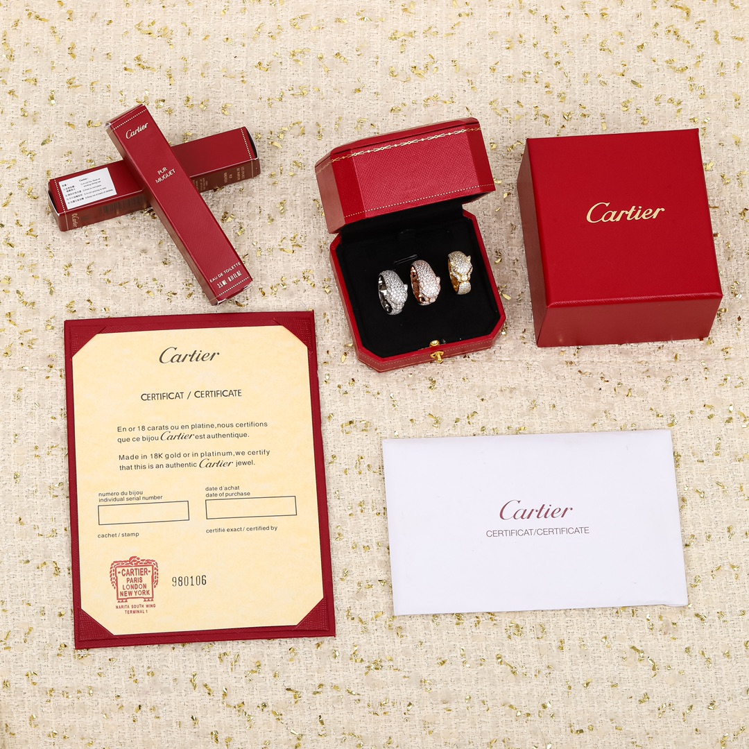 Cartier Panther Head Diamond Ring
