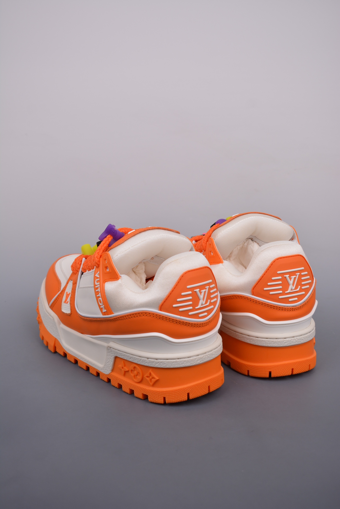Louis Vuitton Trainer Maxi Low Sneaker orange and white