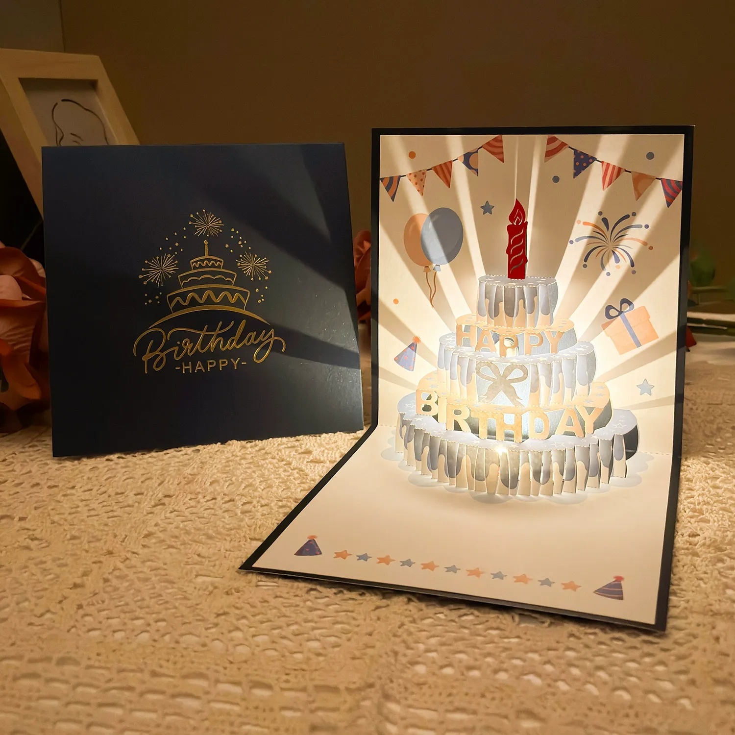 ✨Flash Sale✨Pop Up Cake Light and Music Happy Birthday Card Gift with Envelope