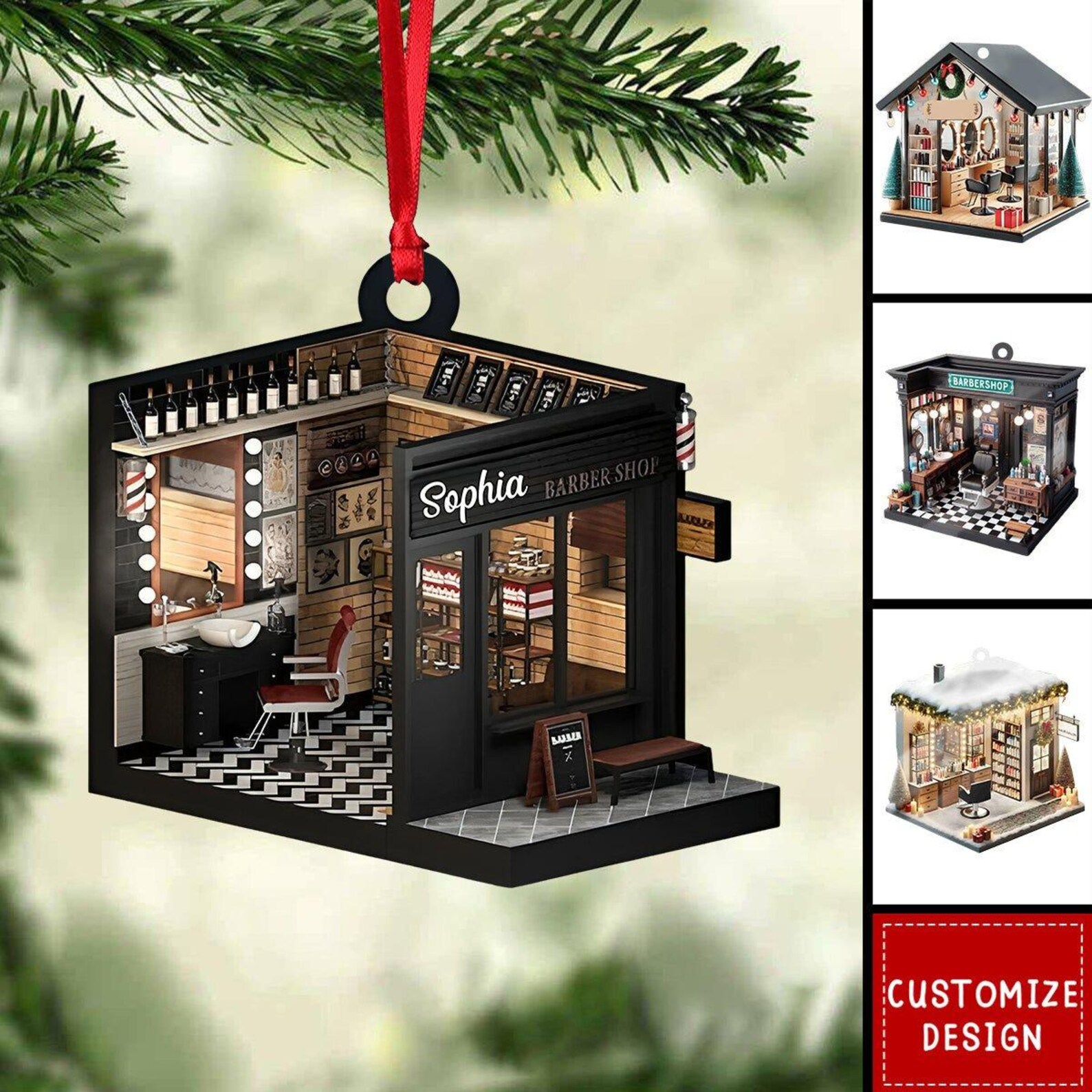 2024 New Release Personalized Hair Salon  Ornament Gift For Hairdresser