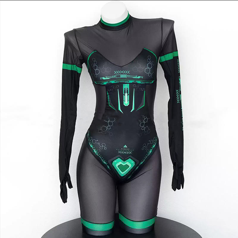 One-piece Cyberpunk See-through Jumpsuit Lingerie