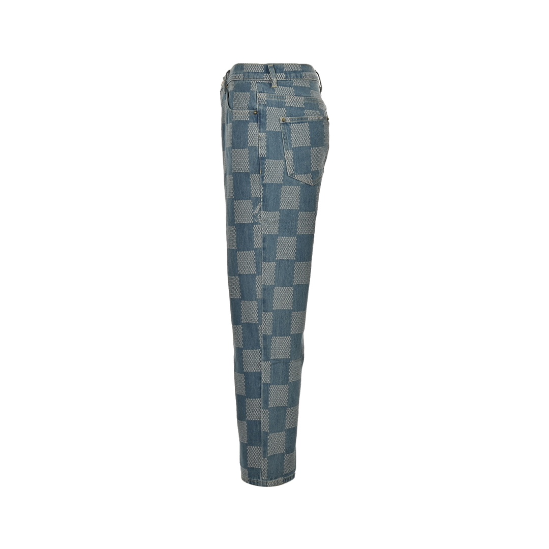 Louis Vuitton 24Fw Checkerboard Washed Jeans