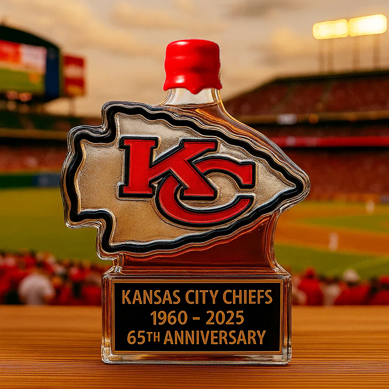 Kansas City Chiefs 65th Anniversary Whiskey Bottle