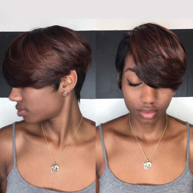 Luna 045 Women Pixie Layered Short Straight Wig for African American