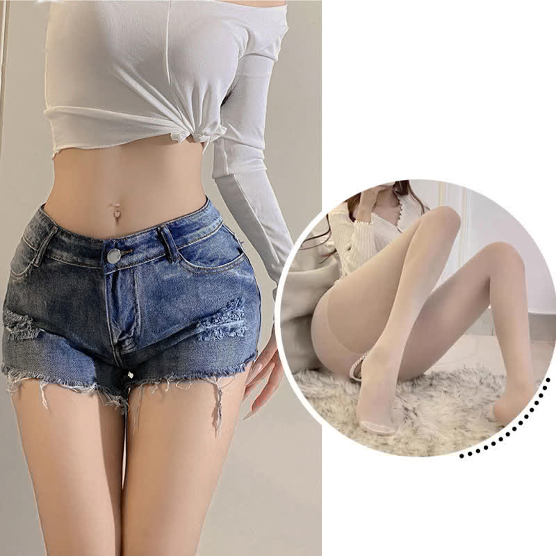 Sexy Ripped Hollow Out Denim Shorts Lingerie