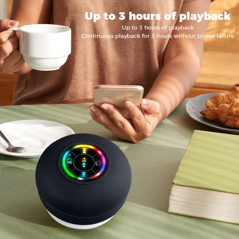 🔥Super Sale - 49% OFF🔥Waterproof Bluetooth Speaker with Suction Cup & LED Lights
