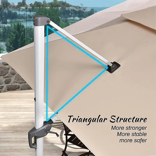 Sales Solar Powered LED Cantilever Patio Umbrella