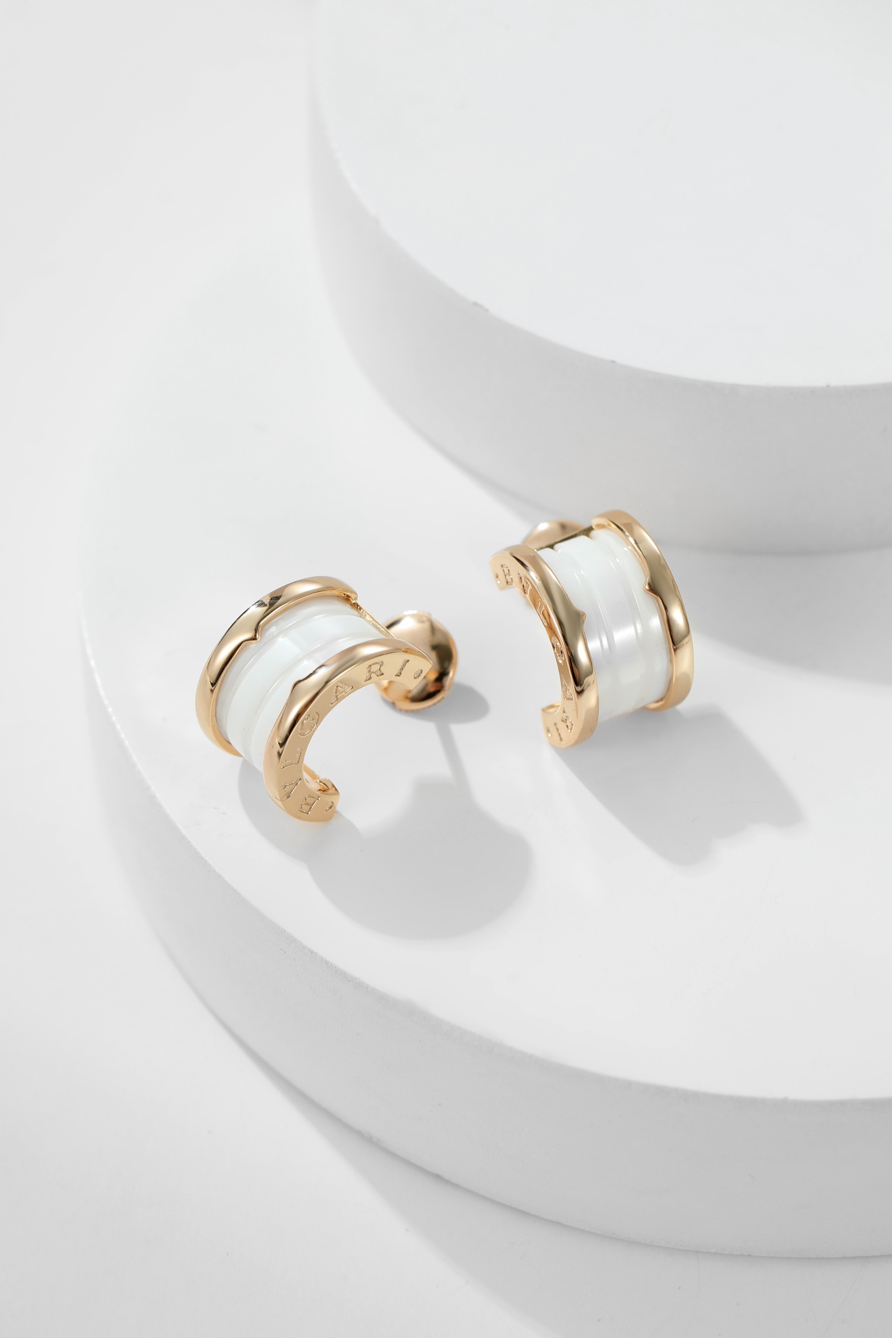 Bulgari Black and white ceramic earrings