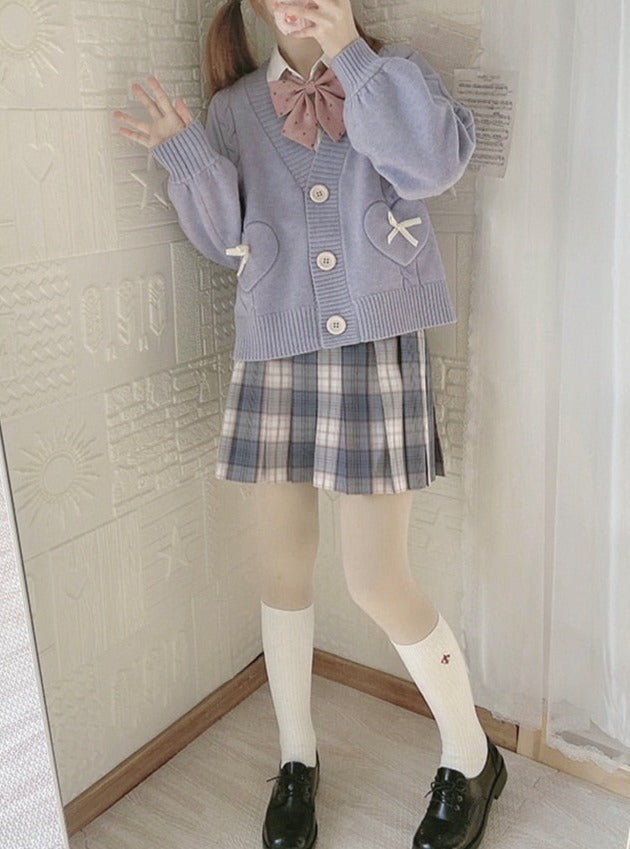 Too Kawaii Heart Bow Cardigan