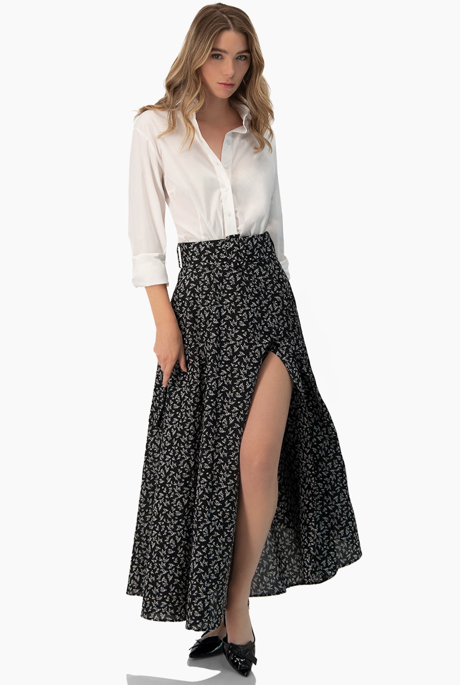 Blusa camisera con bolsillos