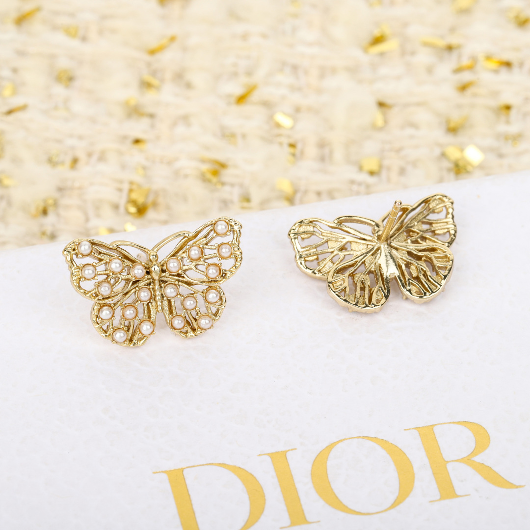 Dior Hollow Butterfly Earrings