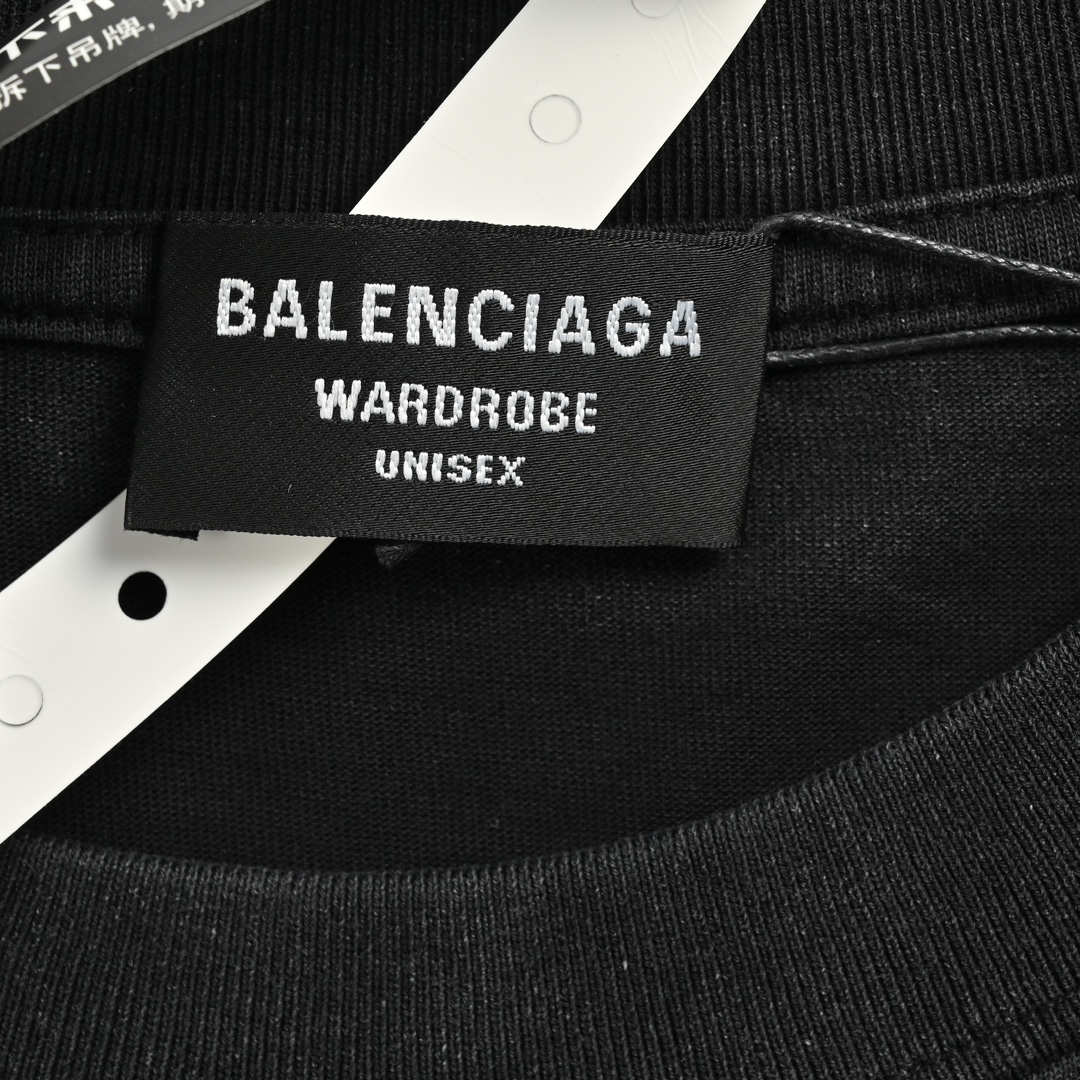 Balenciaga 24ss double B printed back washed shorts