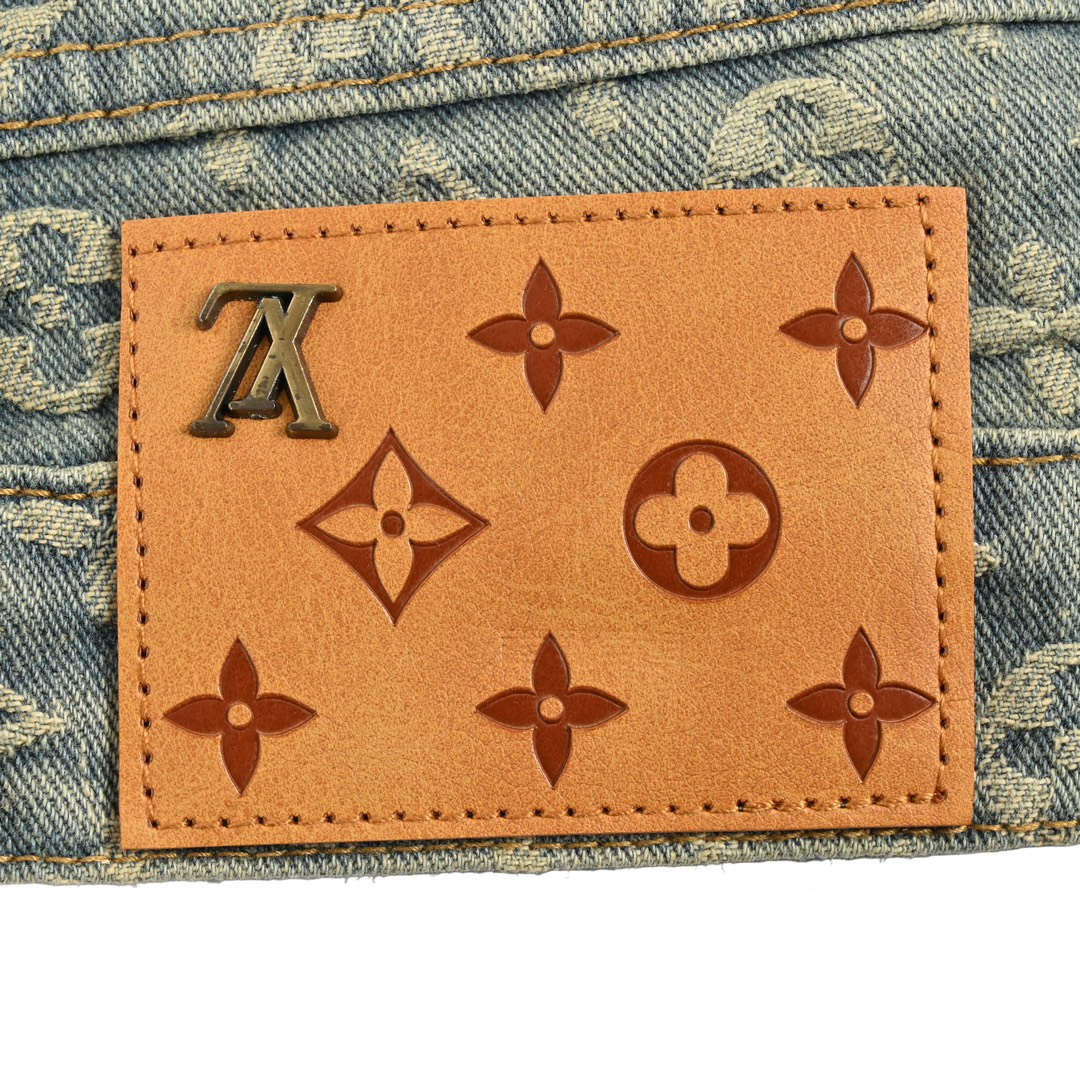 Louis Vuitton Gradient Flocked Lettering Jeans