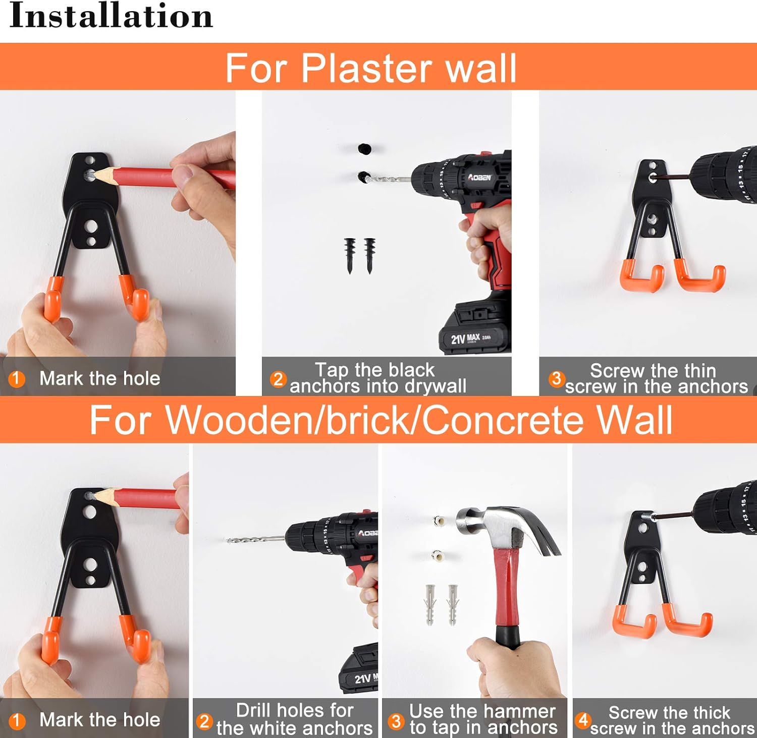 2 Pack Heavy Duty Garage Storage Hooks – Strong, Sturdy & Built to Last! 🔩💪