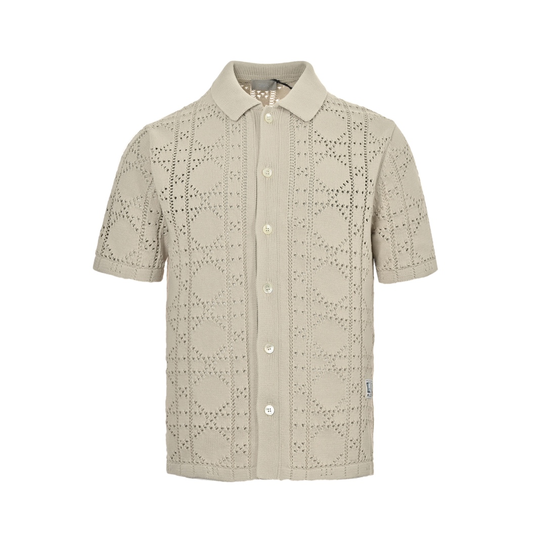 Dior 24ss openwork knit short-sleeved cardigan