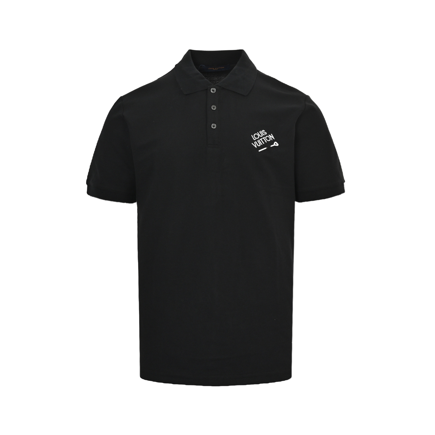 Louis Vuitton 25ss lettering embroidered pin Polo short sleeve