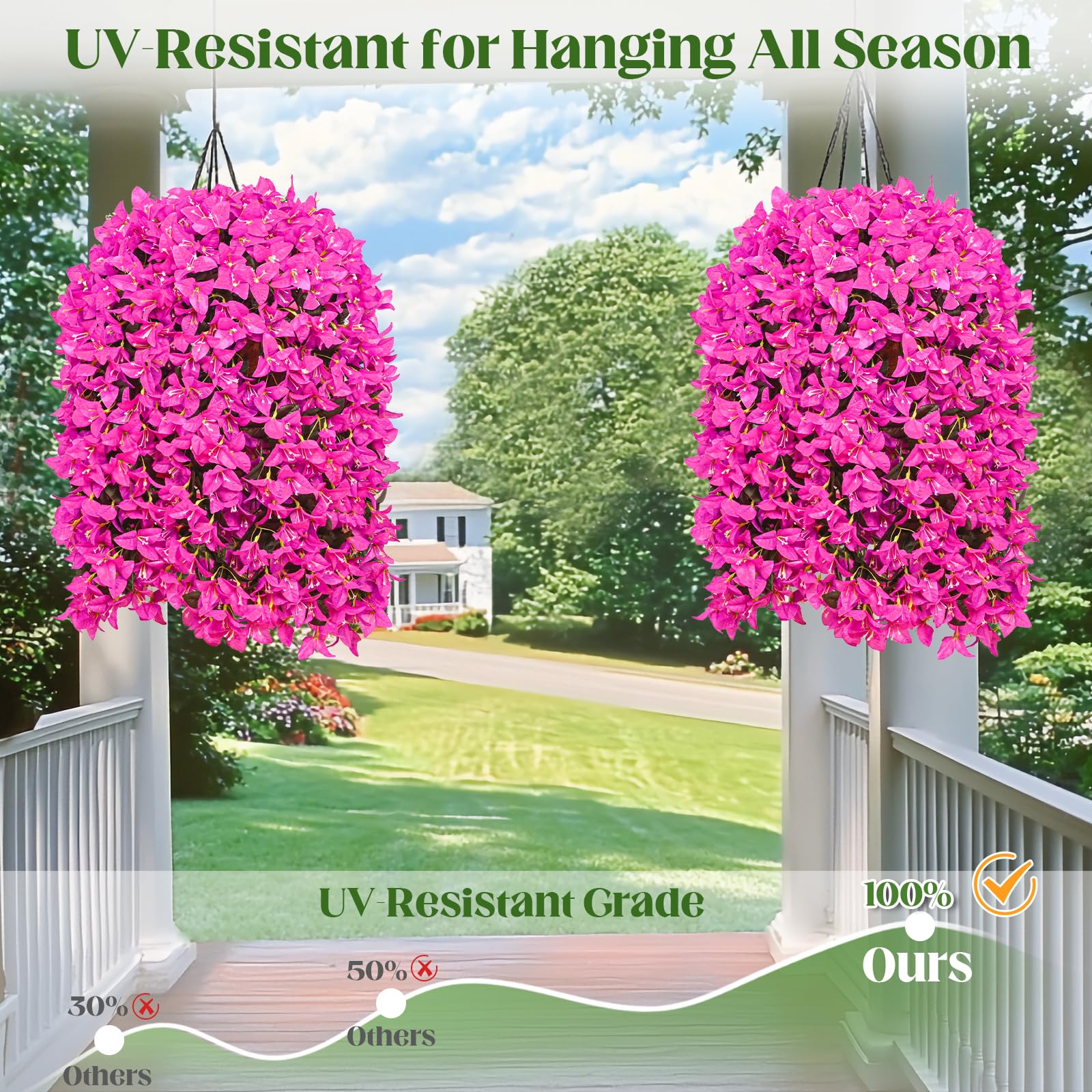 🔥ON SALE - 45% OFF🔥Realistic Faux Silk Bougainvillea Flowers, - UV resistant, Waterproof, Windproof