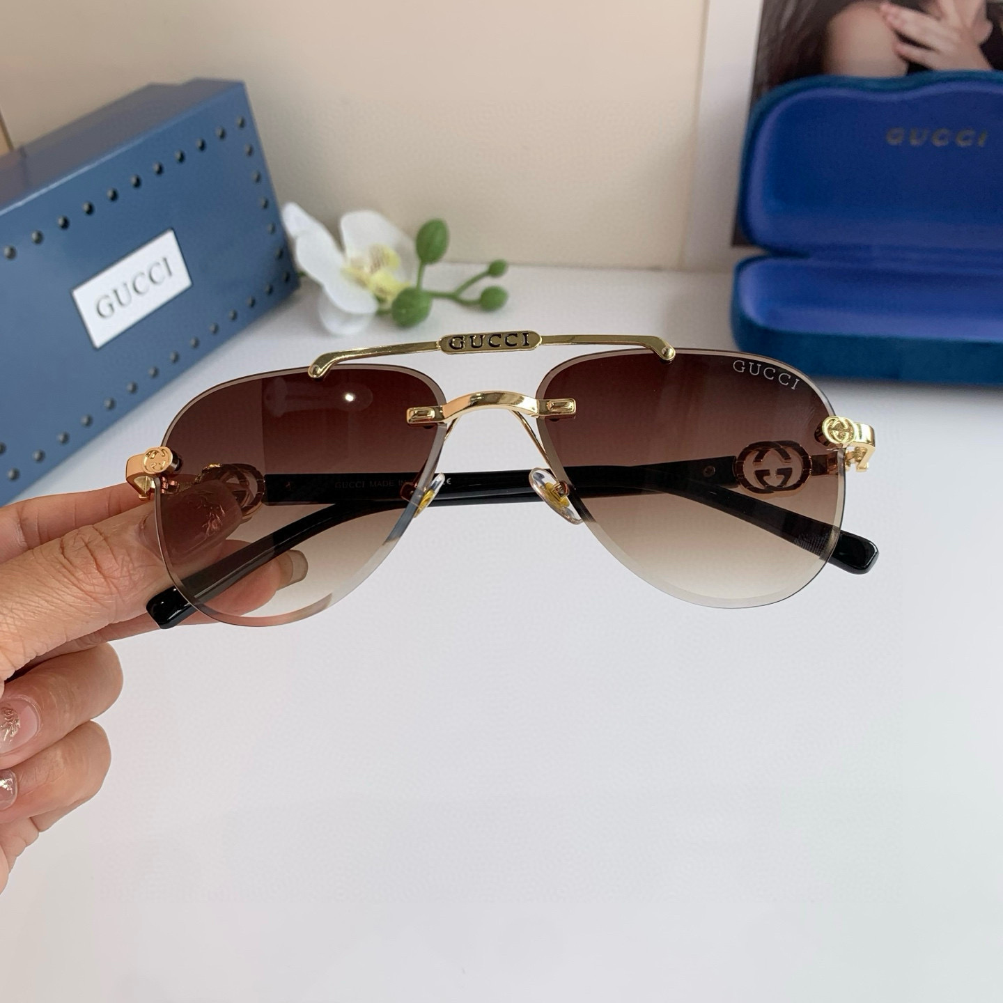 Gucci rimless sunglasses
