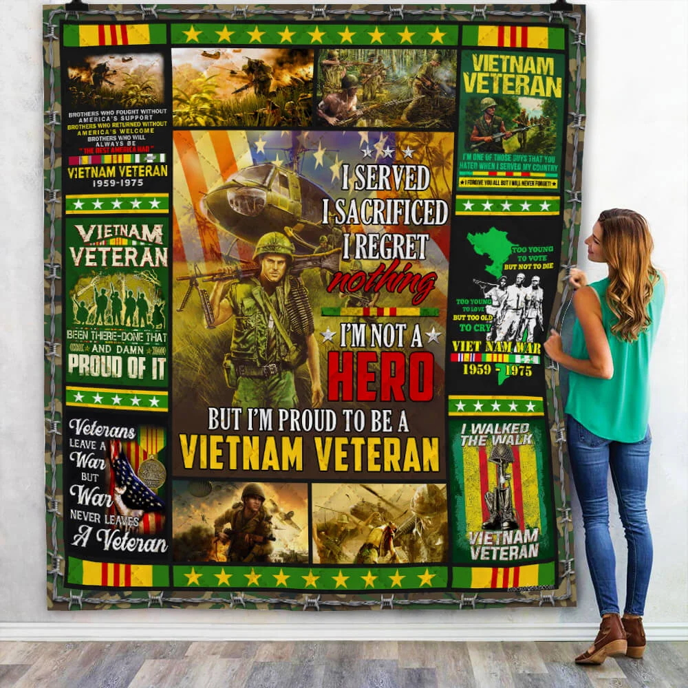 Vietnam Veteran. I Walked The Walk Quilt Blanket