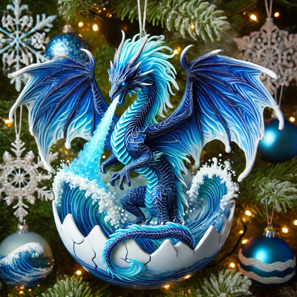 Elemental Dragon Christmas Ornament