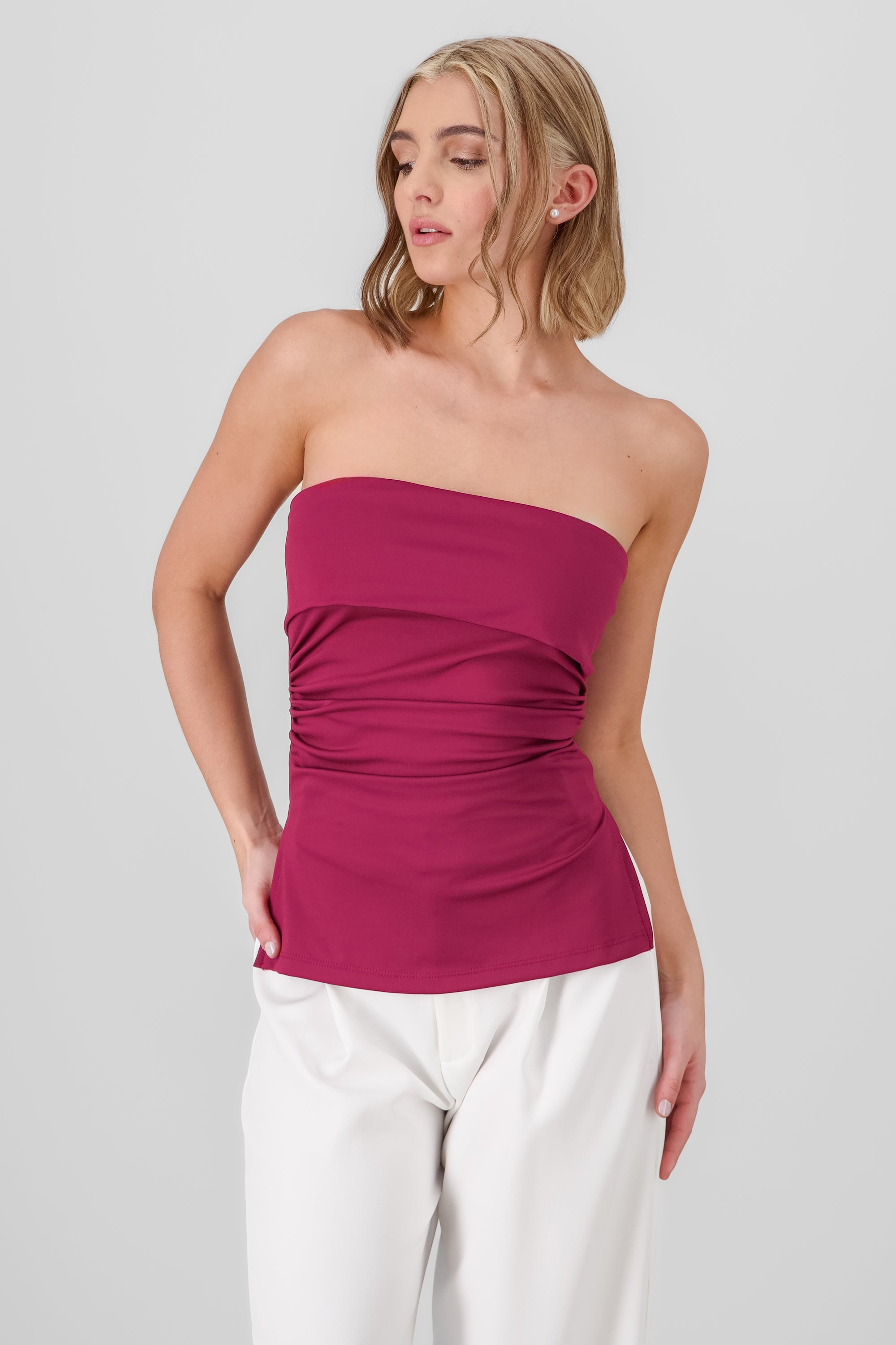 Double Neckline Tube Top