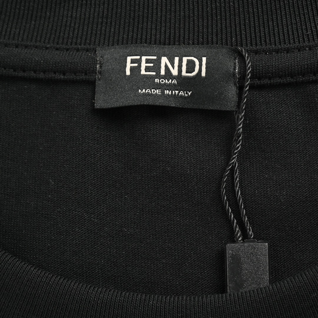 Fendi 24ss 3D sequined beads contrast embroidered short sleeves