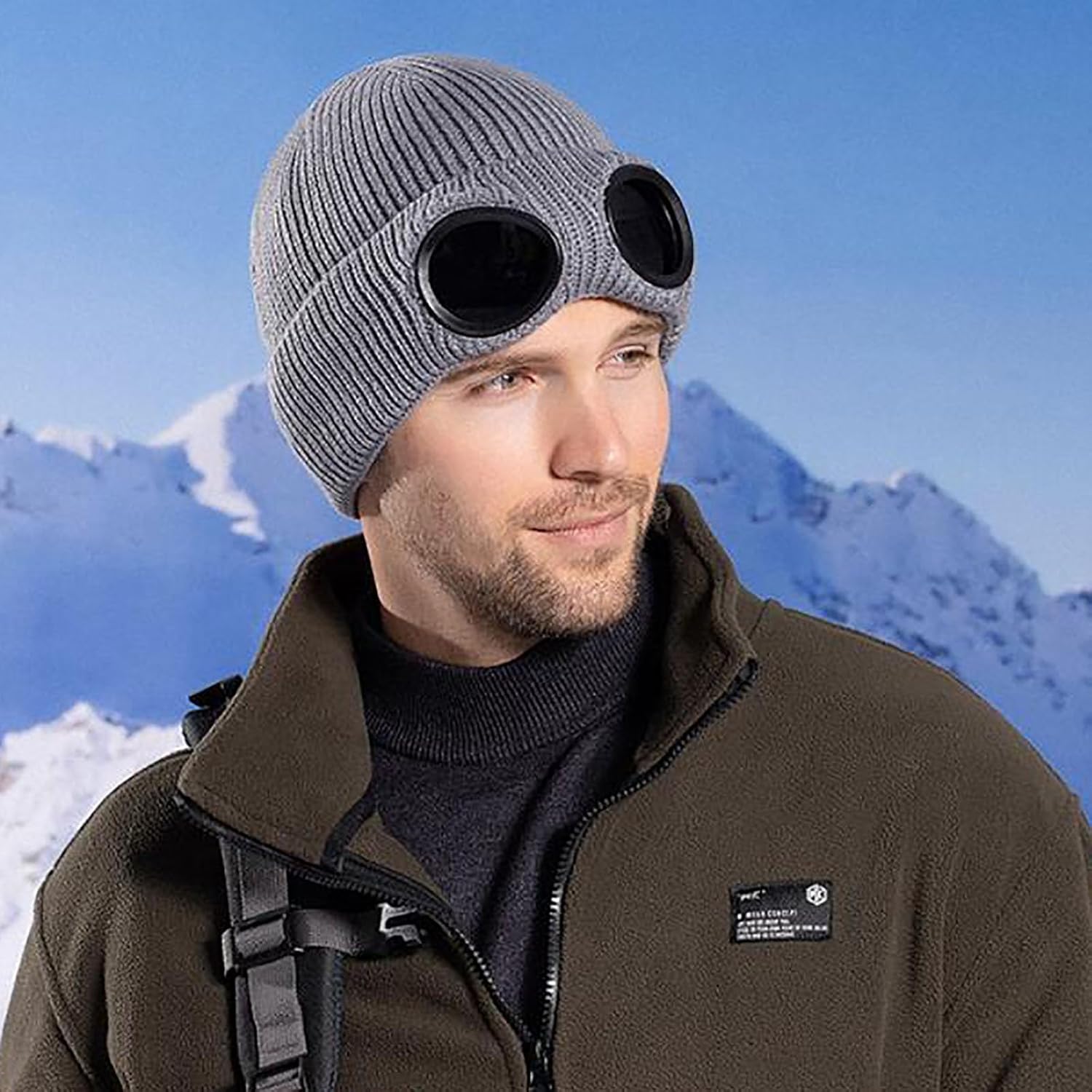 Winter Goggle Knitted Beanie Hat
