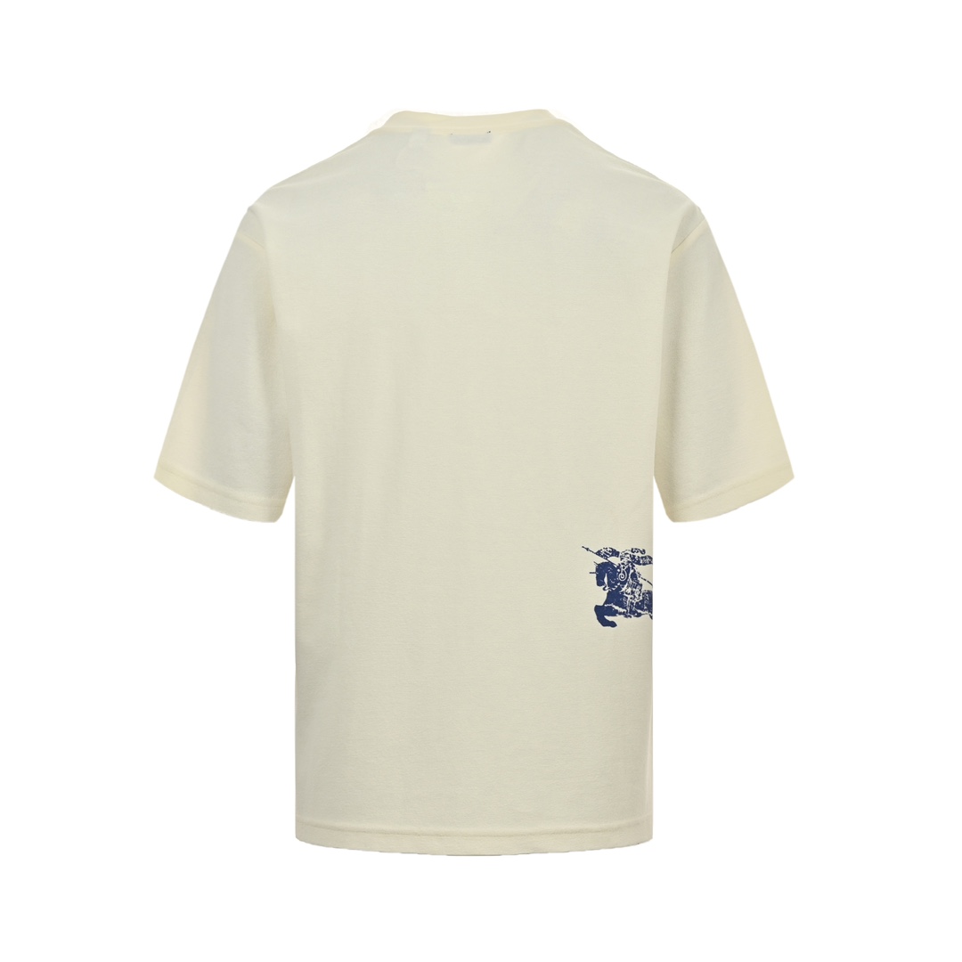 Burberry 24ss back waist knight warhorse print terry cloth short sleeves