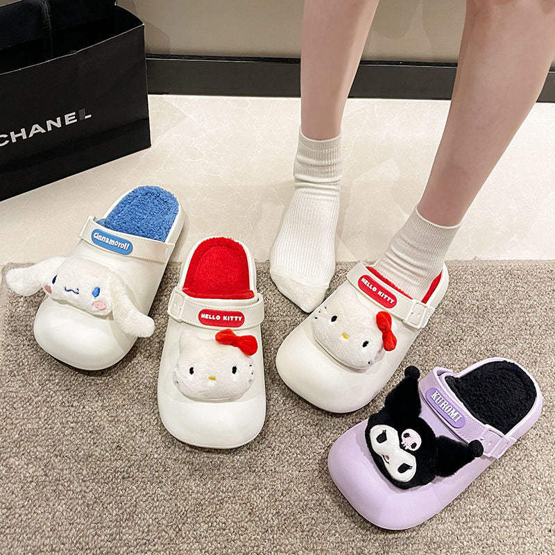 KT Slides Fuzzy for Women Slippers Winter Warm Plush Comfy Non-Slip Waterproof House Cloud Slide Slippers for Indoor Outdoor