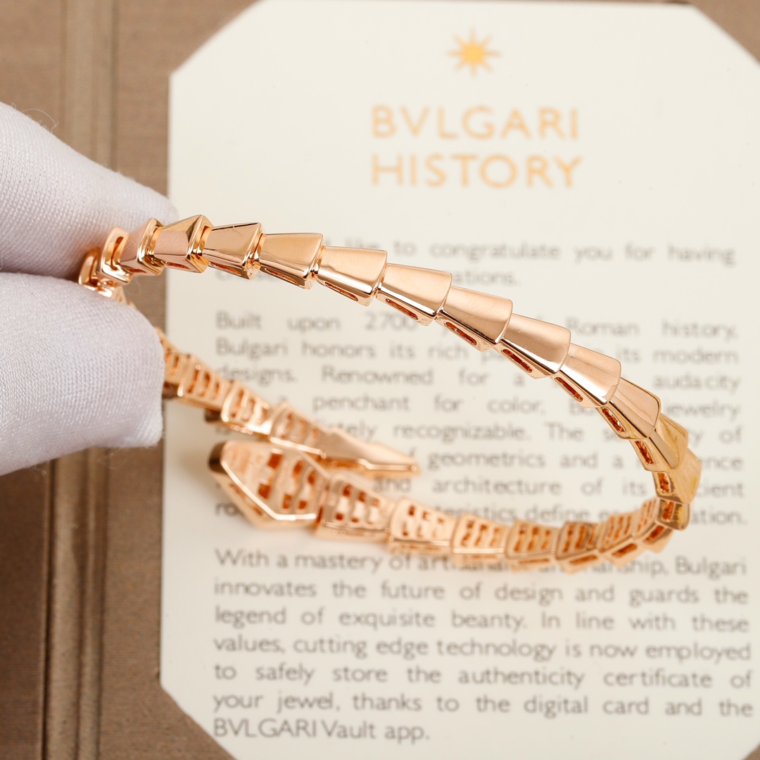 Bulgari head and tail diamond elastic snake bracelet