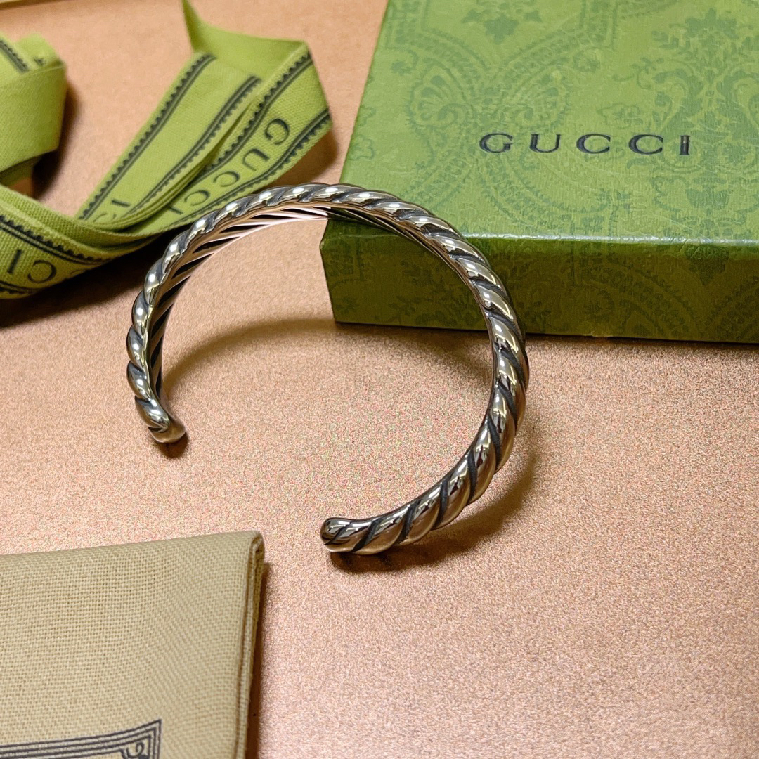 Gucci Braided Line Silver Bracelet