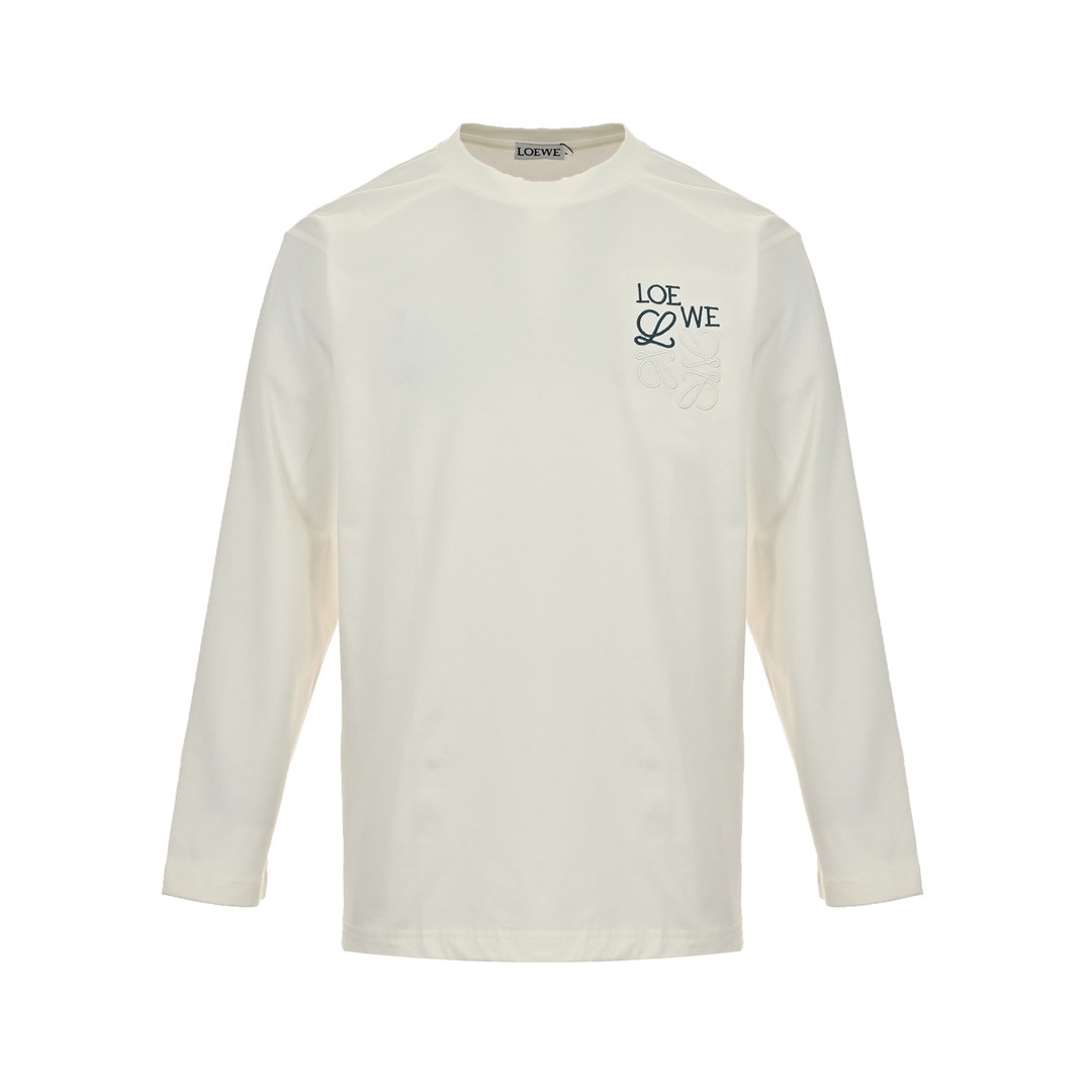 Loewe 24Fw offset embroidered logo long-sleeved T-shirt