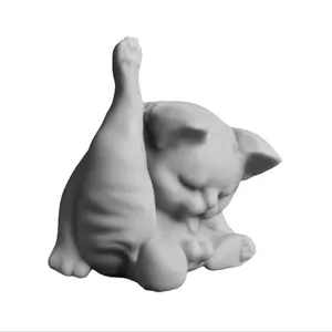 Groom the cat statue