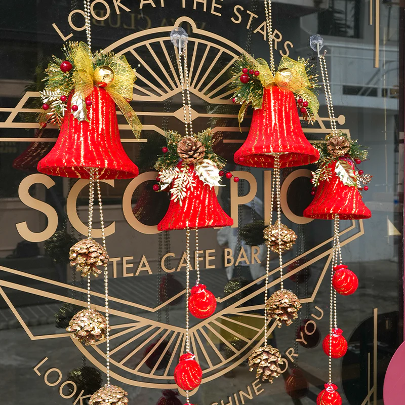 🎄Early Christmas Sale🔥 Christmas Hanging Decoration Red Hanging Bells Balls
