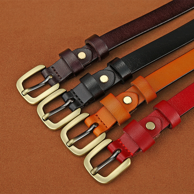 Cuckoo lady retro leather belt cowhide belt square buckle belt