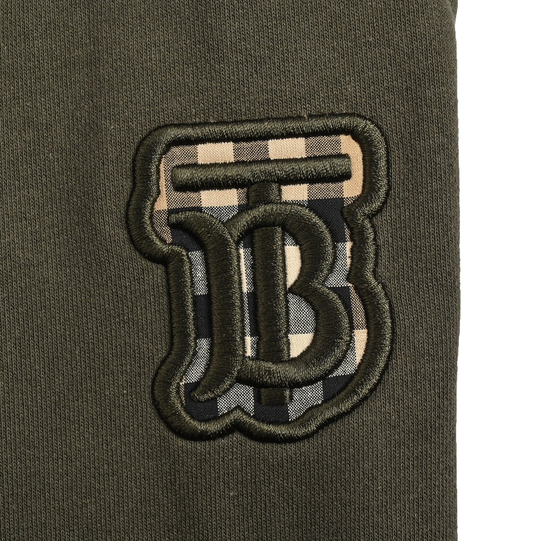 Burberry 24Fw TB check patch 3D embroidered trousers
