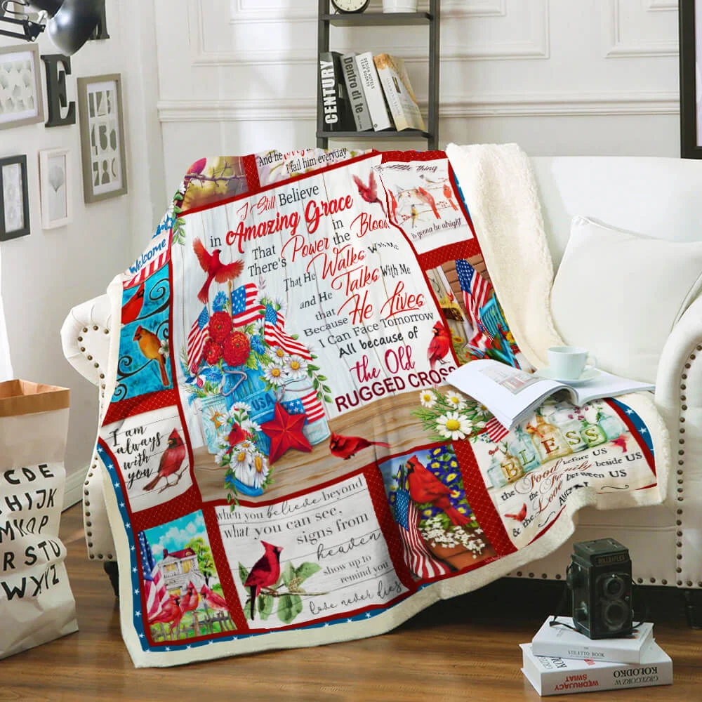 The Old Rugged Cross Cardinal Sofa Throw Blanket