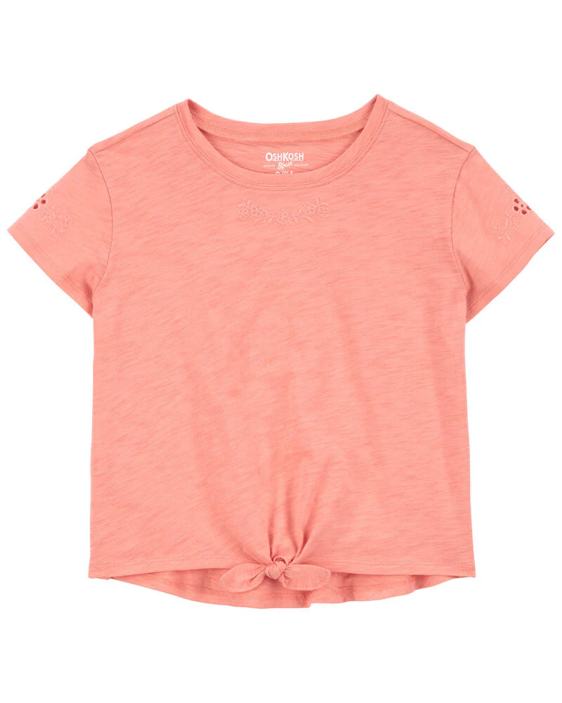 Oshkosh Kid Embroidered Tie-Front Top with Kid LENZING™ ECOVERO™ Eyelet Skirt