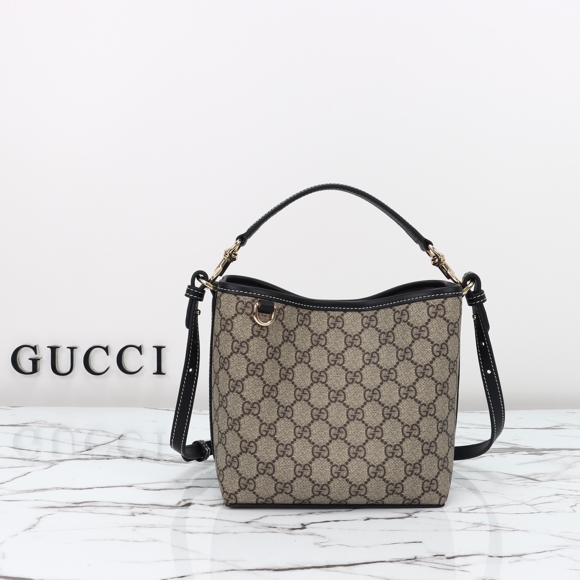 Gucci GG Emblem Small Bucket Bag 815118 FAD6L 9741