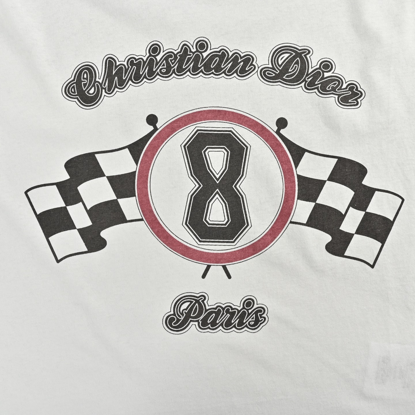 Dior 25ss racing flag print short sleeve